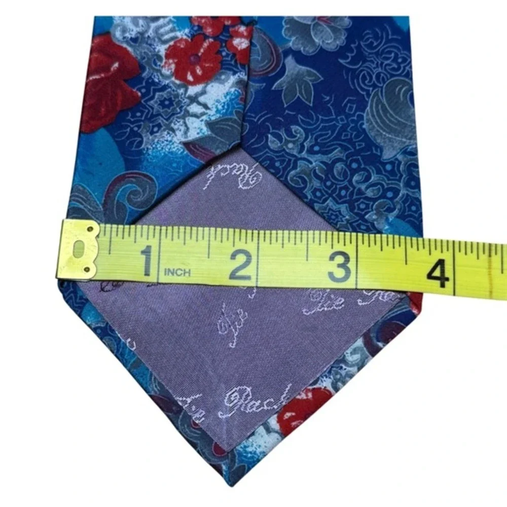 Charleston Tie Rack Tropical Floral Bird Print Made in‎ Italy Mens Silk Ties 90